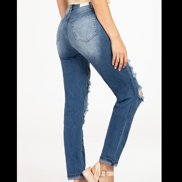 YMI HIGH RISE SKINNY JEANS RIPPED & TEAR - Picture 6 of 7